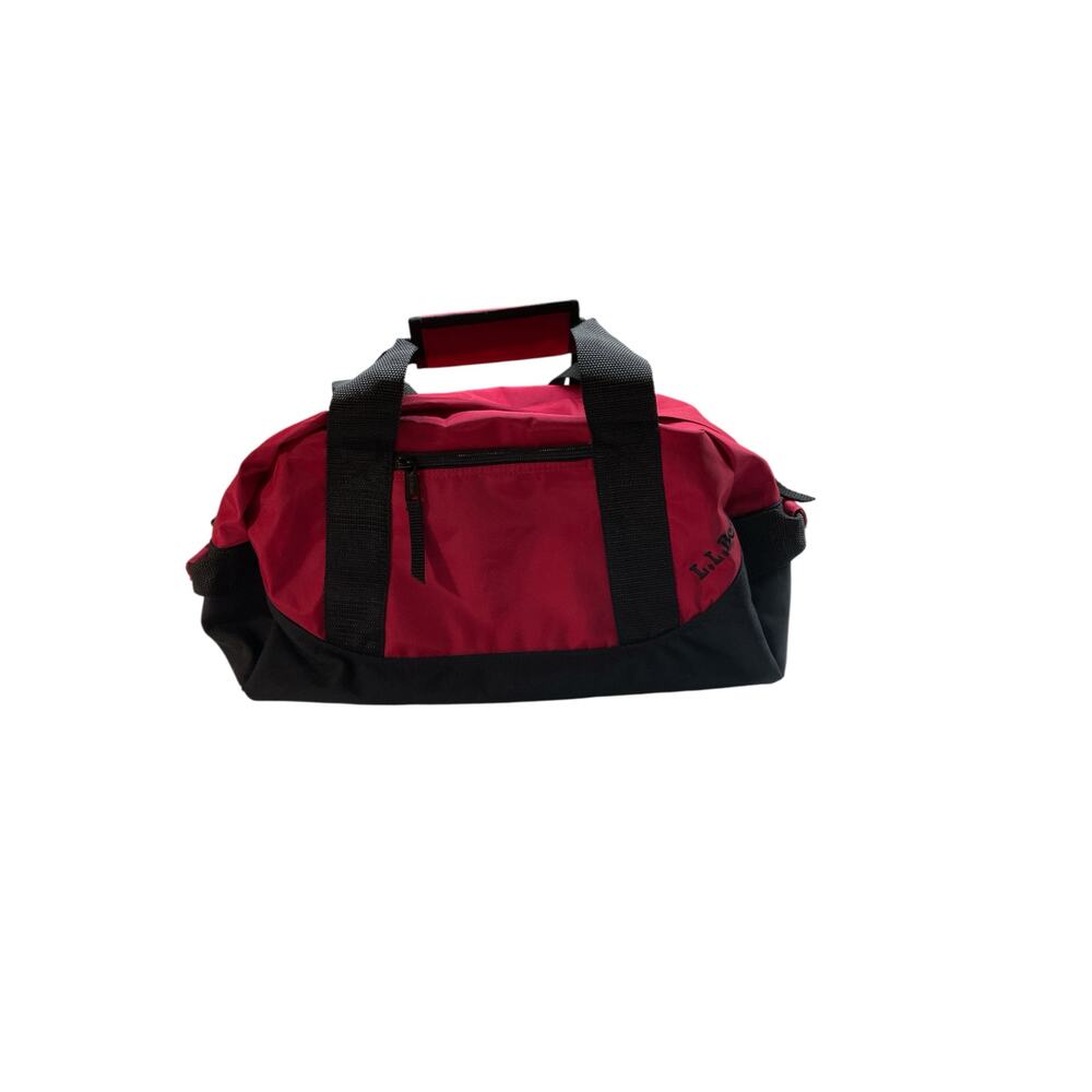 L.L.Bean Duffle Bag Red & Black Nylon Travel Gym Tote Tyler Name Embroidered